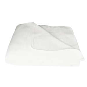 Wafeldeken Wit Luxe met badstof zijde - Dubbel gestikt 1.5x2.1 mtr