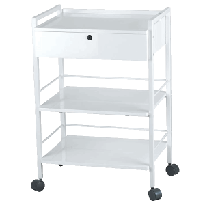 trolley table with locking drawer silver fox a