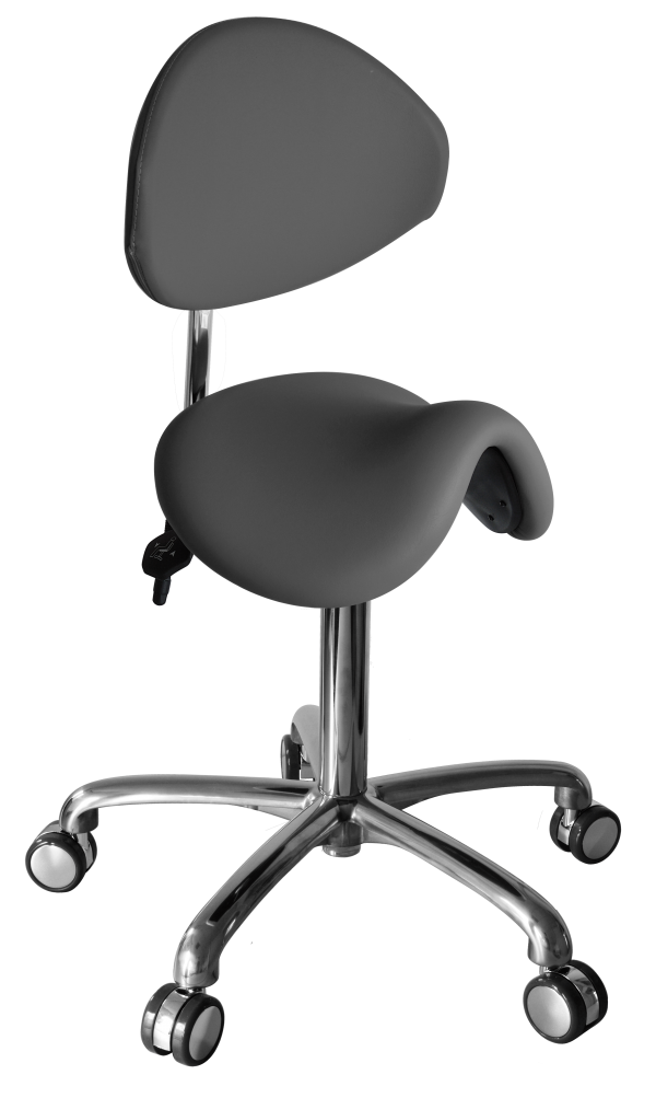 Werkstoel/Tabouret Ovaal (ponyzit met rugleuning)