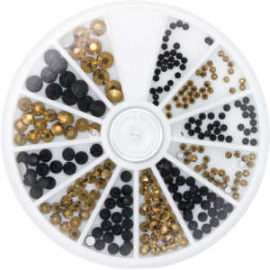 118307 Magnetic Rhinestone Wheel Black & Gold 270 st