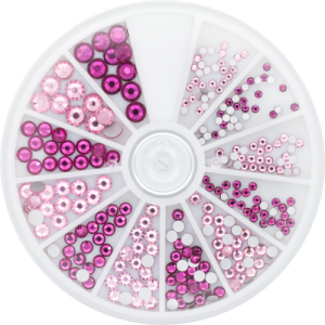 118306 Magnetic Rhinestone Wheel Roze & Fuchsia 270 st