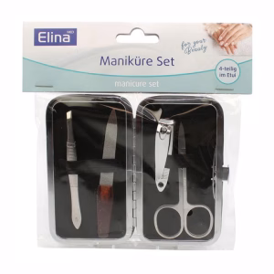 Elina Manicure set 4-delig in luxe zwarte etui