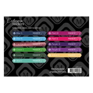 Magnetic 240009 color pop stickervel met 11 gekleurde stickers voor het maken van gelpolish kleurvoorbeelden in de salon voor nagelstylisten