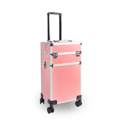 Roze beauty trolley met afneembare beautycase