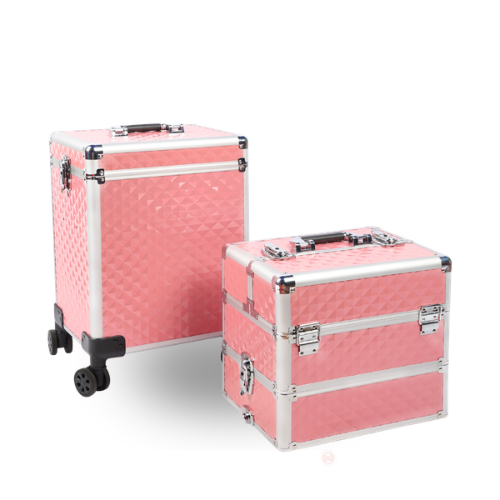 PraktijkPRO Roze beauty trolley met afneembare beautycase