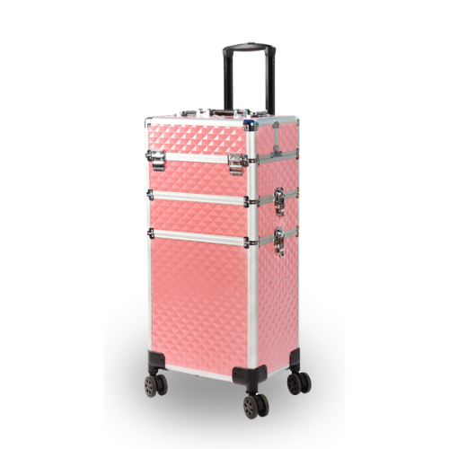 Roze beauty trolley met afneembare beautycase