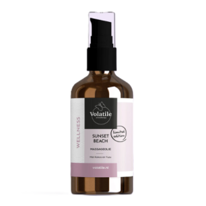 volatile sunset beach massageolie 100 ml limited edition in glazen fles