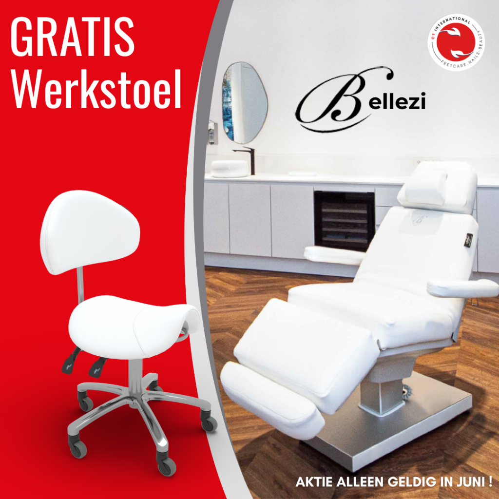 Juni aanbieding Bellezi behandelstoel Bellezi Silk Evo S4 of Podo S3 Behandelstoel